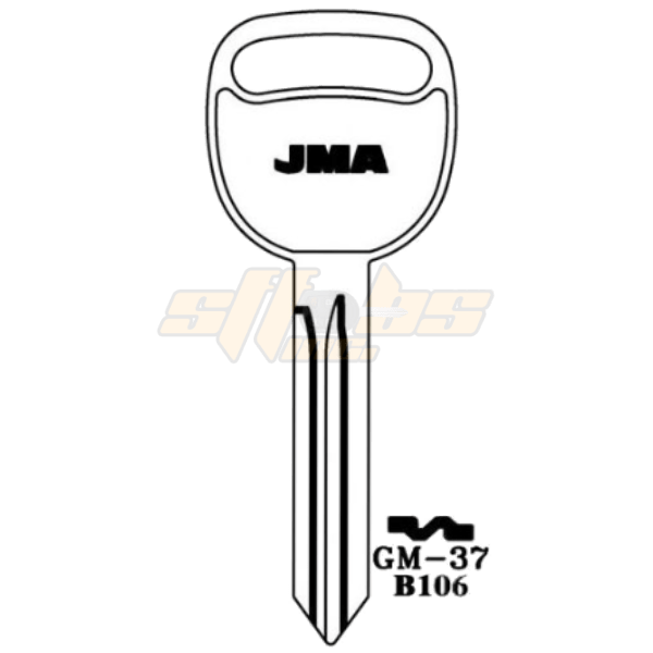 JMA GM DOUBLE SIDED 10 CUT KEY BLANK– Z KEYWAY – GM-37 P1115 B106 PACK OF 10