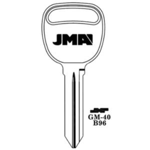 JMA GM DOUBLE SIDED KEY BLANK GM-40 P1110 B96 PACK OF 10