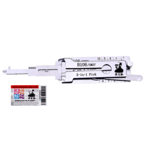 ORIGINAL LISHI GM37 B106 NON WARDED 2 IN 1 LOCKSMITH PICK TOOL