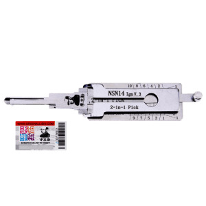 ORIGINAL LISHI NSN14 DA34 10 CUT 2 IN 1 LOCKSMITH IGNITION DOOR PICK TOOL