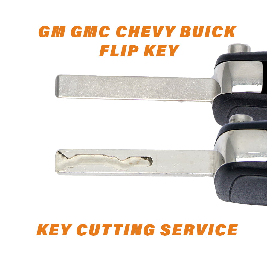 GM GMC CHEVY BUICK FLIP KEY KEYLESS REMOTE TRANSMITTER KEY CUTTING SERVICE