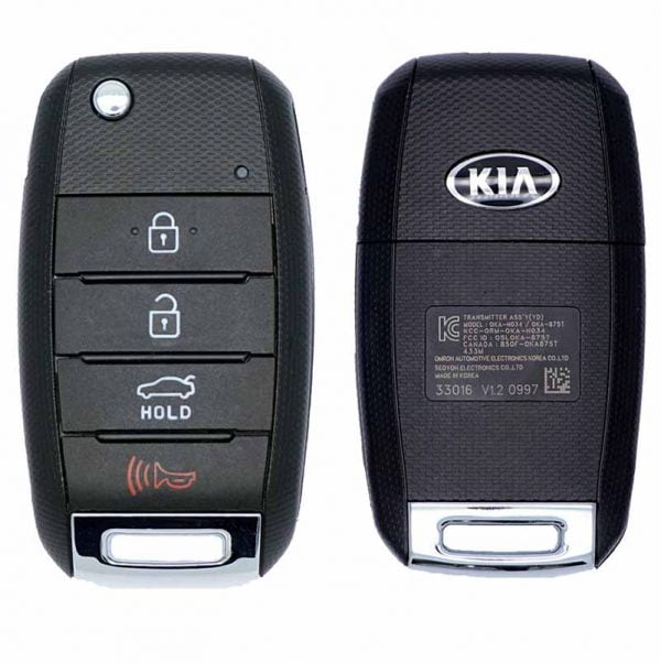 2017-2018 KIA FORTE 4B FLIP STYLE KEYLESS REMOTE FOB TRANSMITTER OSLOKA-875T