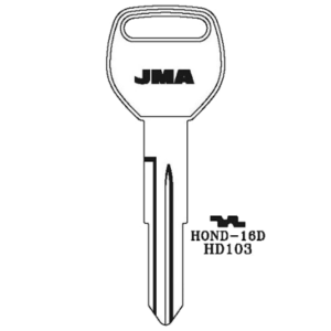 JMA HONDA ACURA DOUBLE SIDED 8 CUT KEY BLANK HOND-16D X214 B100 HD103 PACK OF 10