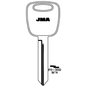 JMA FORD 10 CUT KEY BLANK FO-30D H78 PACK OF 10