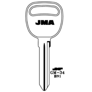 JMA GM DOUBLE SIDED 10 CUT KEY BLANK GM-34 P1111 B91 PACK OF 10