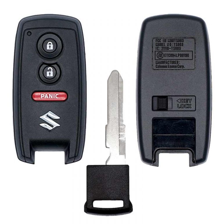 2-Pack Key Fob Cover For 2007-2012 Suzuki SX4 Vitara Swift Grand Vitara - Black & Blue, KBRTS003