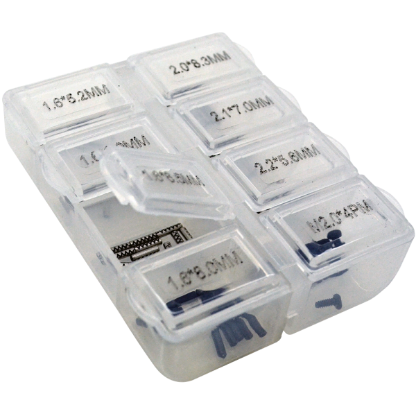 SET OF REPLACEMENT ROLL PINS & SCREWS - 10 EACH IN 7 SIZES BY GTL