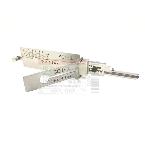 ORIGINAL LISHI SC1-L 2-IN-1 PICK FOR LEFT-HAND DOOR SCHLAGE LOCKS - ANTI-GLARE