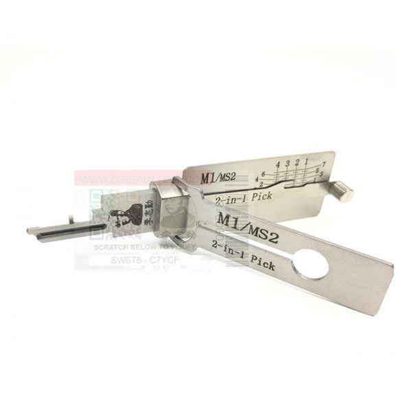 ORIGINAL LISHI 2 IN 1 PICK FOR MASTER LOCK PADLOCKS THAT USE M1 / MS2 KEY BLANKS - ANTI-GLARE