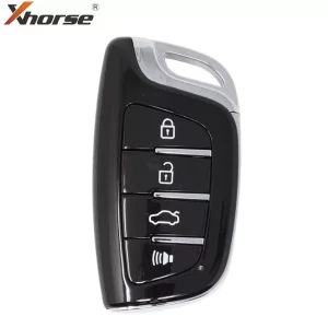 Xhorse car key fob with four buttons: lock, unlock, trunk release, and panic/alarm.