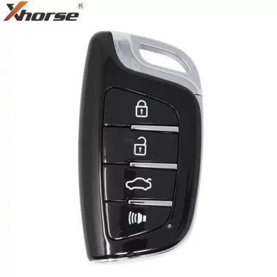 Xhorse car key fob with four buttons: lock, unlock, trunk release, and panic/alarm.
