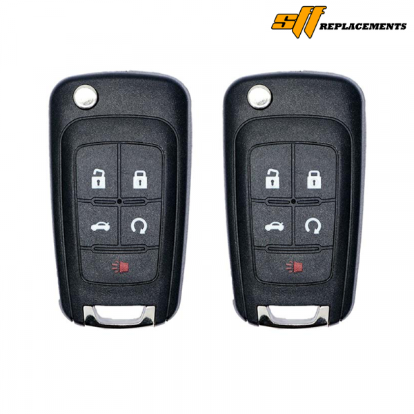 2010-2019 REPLACEMENT 5B FLIP KEY REMOTE TRANSMITTER FOR CHEVROLET OHT01060512 PACK OF 2