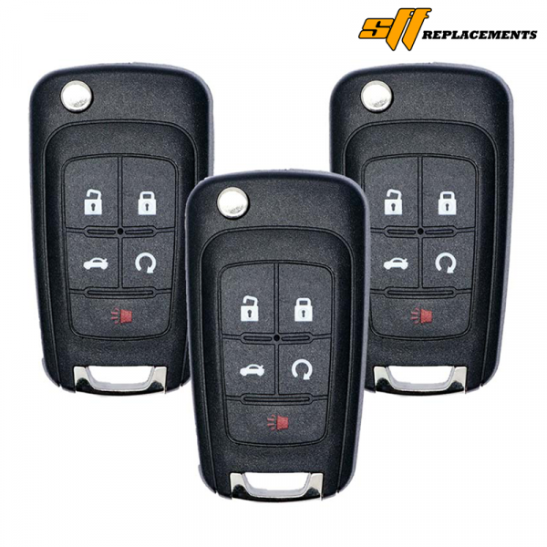 2010-2019 REPLACEMENT 5B FLIP KEY REMOTE TRANSMITTER FOR CHEVROLET OHT01060512 PACK OF 3
