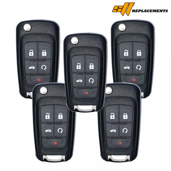 2010-2019 REPLACEMENT 5B FLIP KEY REMOTE TRANSMITTER FOR CHEVROLET OHT01060512 PACK OF 5