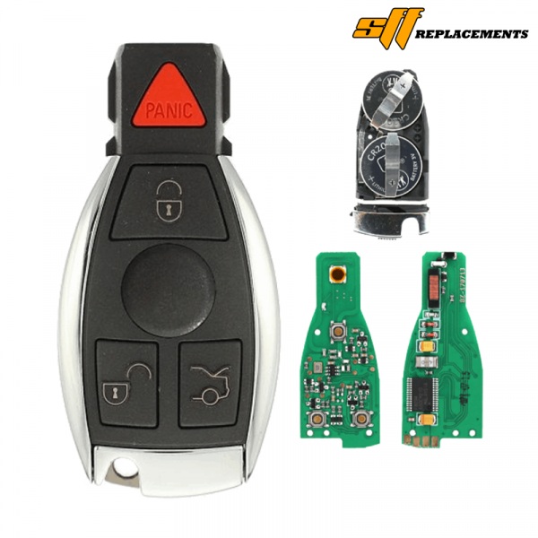 1997-2014 REPLACEMENT 4B FOBIK KEYLESS ENTRY TRANSMITTER FOR MERCEDES BENZ IYZ-3312 W/ 2 BATTERIES