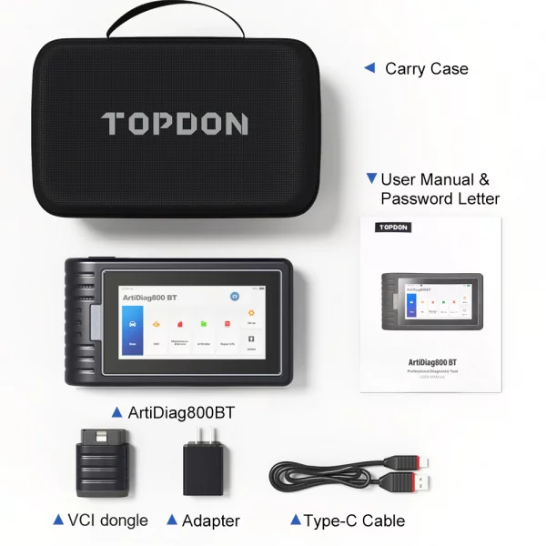 TOPDON ARTIDIAG800BT WIRELESS FULL SYSTEM DIAGNOSTIC SCANNER TOOL - Image 9