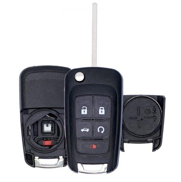 REPLACEMENT 5B FLIP KEY REMOTE SHELL / CASE FOR GENERAL MOTORS OHT01060512