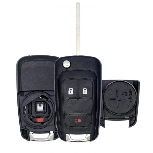 REPLACEMENT 3B FLIP KEY REMOTE SHELL / CASE FOR GENERAL MOTORS OHT01060512