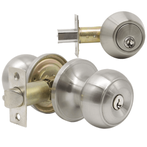 MAXTECH Combo Lockset Knob And Deadbolt Satin Nickel Finish (Kw1 Keyway)