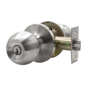 MAXTECH Grade 3 Entry Cylindrical Knob Lock Set In Satin Nickel Finish 2-3/4” & 2-3/8" Adjustable Backset (Kw1)