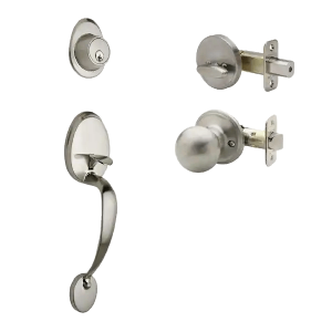 MAXTECH Satin Chrome Finish Single Cylinder Entrance Handleset - KW1 Keyway