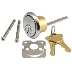 MAXTECH 1 1/8" (1.125) Rim Cylinder In Satin Chrome Finish - Schlage Keyway (SC1)