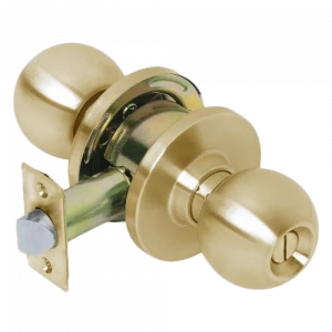 MAXTECH Builders series Grade 3 Privacy Cylindrical Knob Lock Set Brass Finish 2-3/4” backset