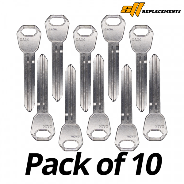 DA34 X237 DAT-16 MECHANICAL KEY BLANK PACK OF 10