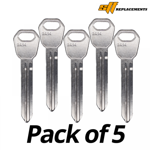 DA34 X237 DAT-16 MECHANICAL KEY BLANK PACK OF 5