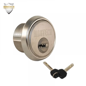 MAXTECH 1-1/8″ Rim/Mortise Cylinder With 2 Keys 006 KEYWAY (Satin Nickel Finish)