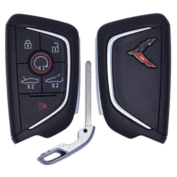 2020-2024 6B CHEVROLET CORVETTE C8 SMART KEY PROXIMITY REMOTE FOB YG0G20TB1 13538851 (Carbon Gray Logo)