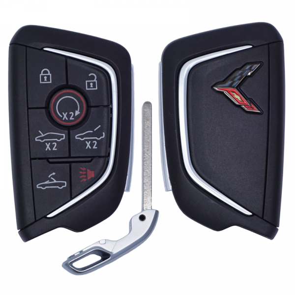 2020-2024 7B CHEVROLET CORVETTE C8 SMART KEYLESS PROXIMITY REMOTE FOB YG0G20TB1 13547763 (Carbon Gray Logo)