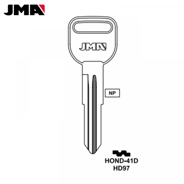 JMA HD97 HONDA ACURA VALET KEY NICKEL FINISH JMA-HOND-41D (PACK OF 10)