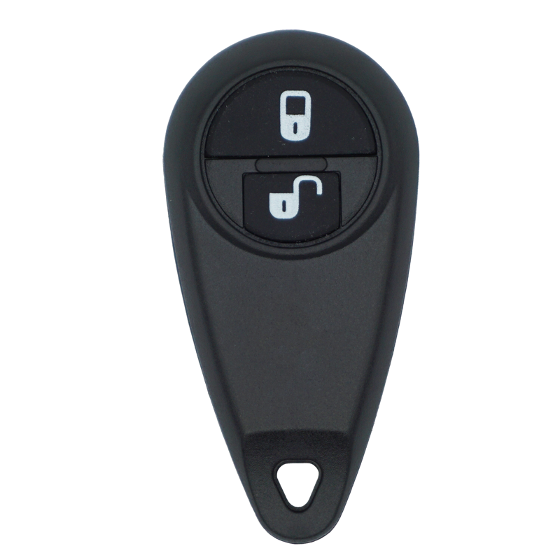10725A-front-only - SFFobs Inc. Black car key fob with lock and unlock buttons for remote entry