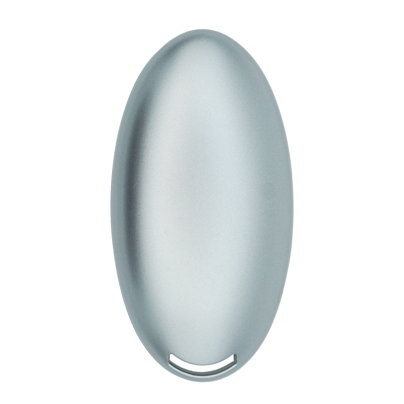 11682-sf-back - SFFobs Inc. Smooth oval metallic object with a small curved cutout at the bottom center.