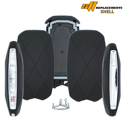 Disassembled car seat shell with two diamond-stitched back cushions and exposed mounting frame between them.