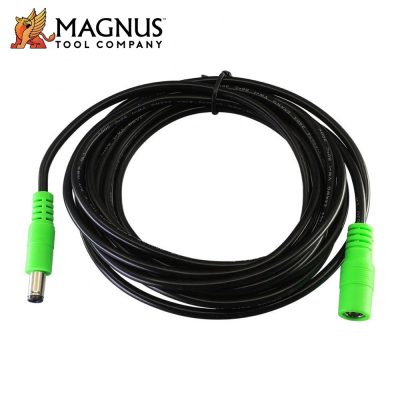 Coiled black cable with bright green connectors on each end.