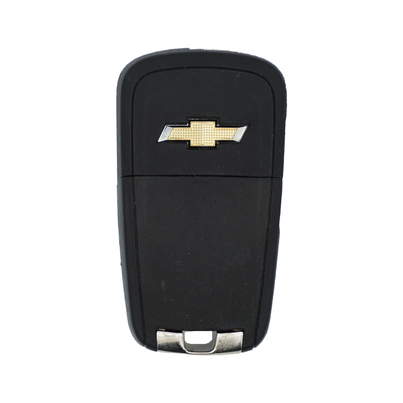 11959U-SF2 - SFFobs Inc. Black Chevrolet key fob with gold bowtie logo on a white background (front view).