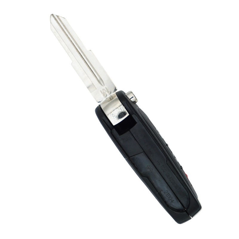 11959U-sf4 - SFFobs Inc. Car key with a silver metal blade extended from a black plastic remote fob.