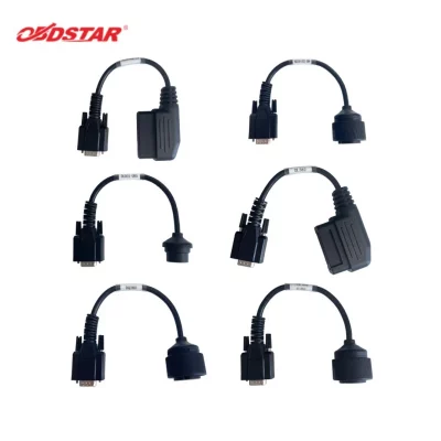 Collage of eight Odstar USB-to-serial adapters with DB9 connectors and USB ends, arranged in a grid in white space