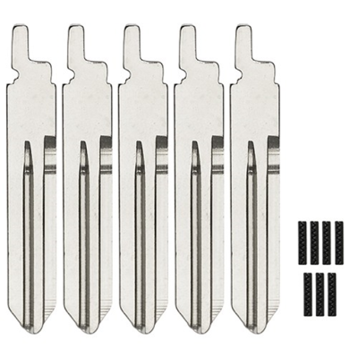 Six replacement razor blades (large blades) with eight spare blades shown to the right on a white background.
