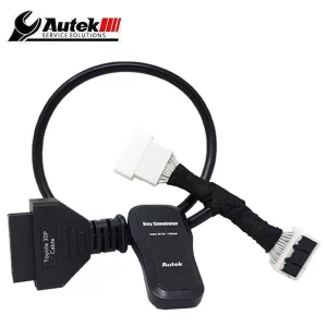 Autek Key Simulator diagnostic tool with a curved black cable and two white connectors. Used for automotive key programming.