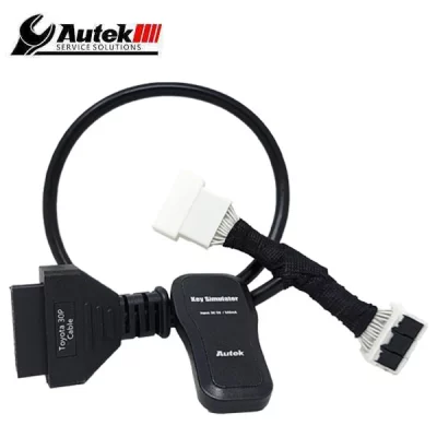 Autek Key Simulator diagnostic tool with a curved black cable and two white connectors. Used for automotive key programming.