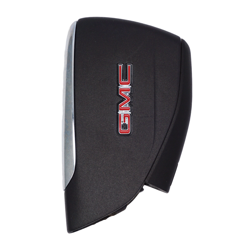 11652-11705-11706-BACK - SFFobs Inc. Black GMC key fob shell with red logo shown from the side